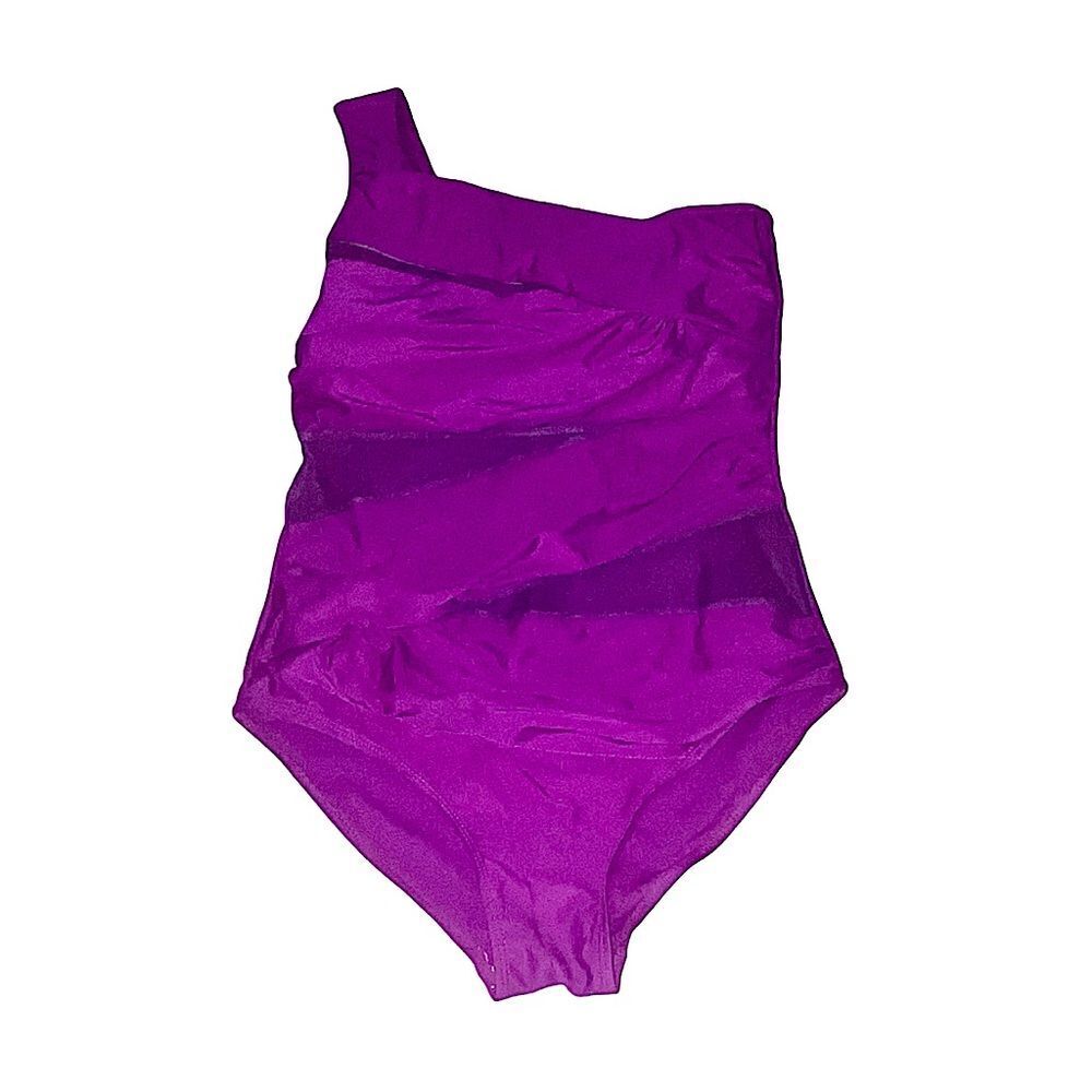 Magenta Purple Asymmetrical One Piece Swimsuit